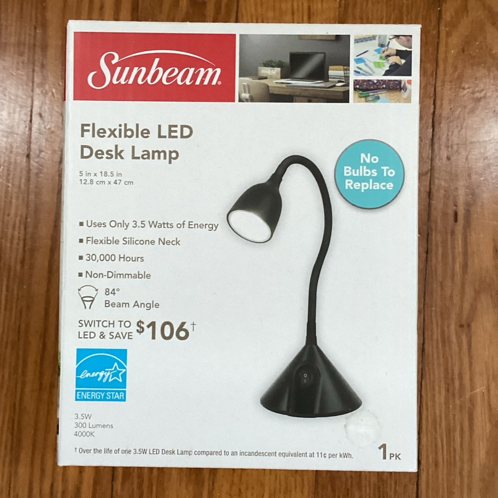 Sunbeam Flexible LED Desk Lamp, NIB